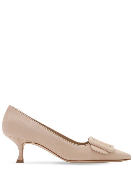 Pumps i mocka Manolo Blahnik beige