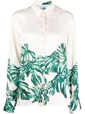 Копринена блуза с принт Raquel Diniz зелено