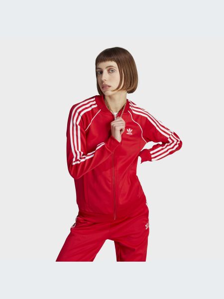 Бавовняна толстовка Adidas червона
