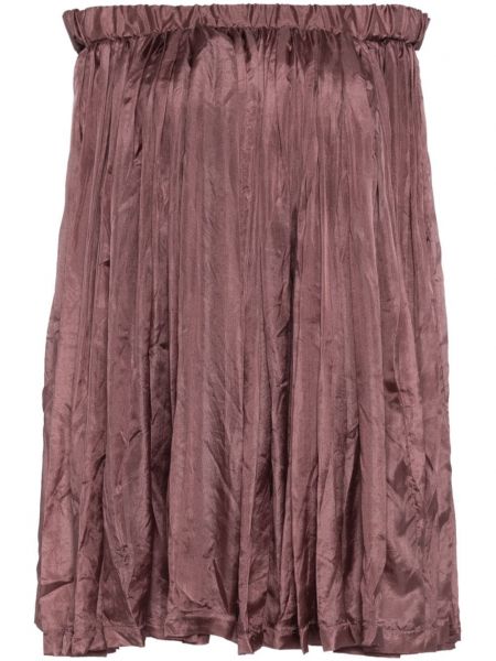 Плисирана копринена коктейлна рокля Rick Owens розово