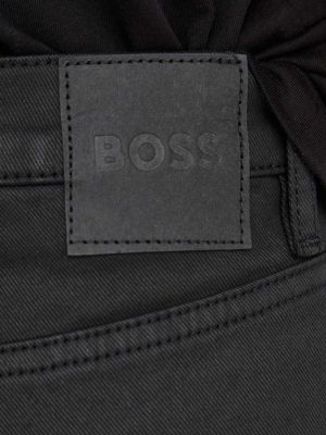 Proste jeansy z wysoką talią Boss czarne