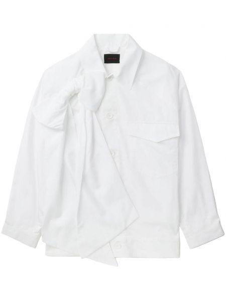 Długa koszula z kokardką bawełniana Simone Rocha biała