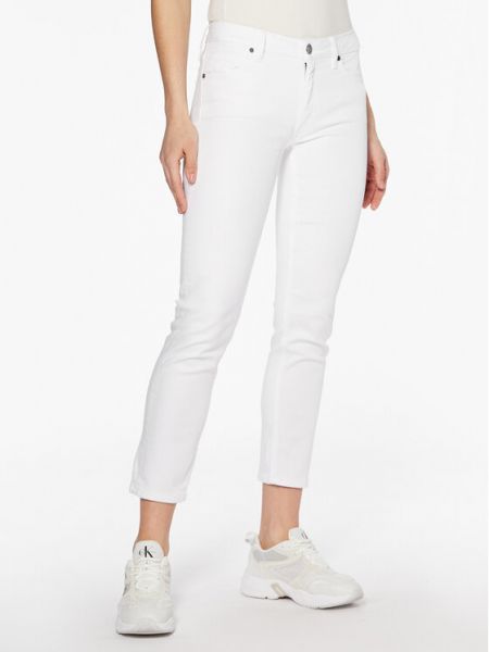 Bílé slim fit skinny džíny Calvin Klein