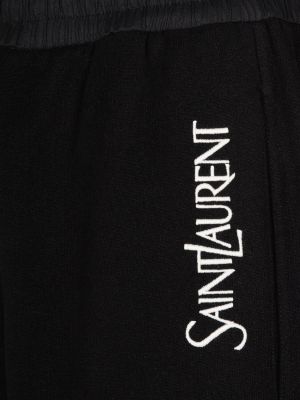 Bombažne kratke hlače Saint Laurent črna