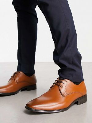 Кожаные туфли на шнуровке Office коричневые