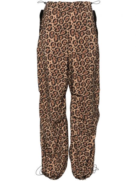 Pantalon slim à imprimé à imprimé léopard Emporio Armani marron