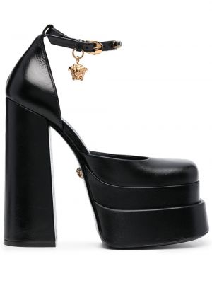 Полуотворени обувки Versace черно