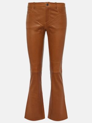 Pantalones rectos de cuero Stouls marrón