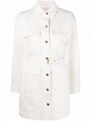 Τζιν φόρεμα με γούνα Michael Michael Kors λευκό