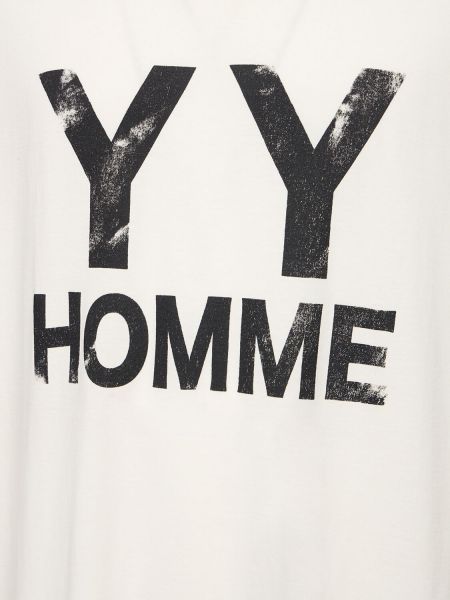 Camiseta de algodón Yohji Yamamoto blanco