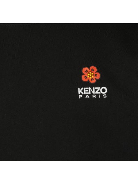 Sudadera con capucha de flores de cuello redondo Kenzo negro