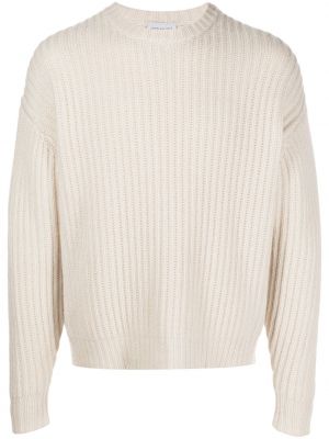 Długi sweter wełniane z długim rękawem z okrągłym dekoltem John Elliott - biały
