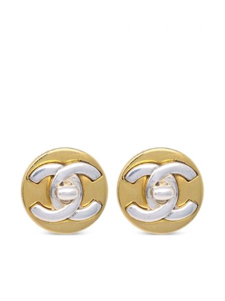 Boucles d'oreilles à boucle Chanel Pre-owned argenté
