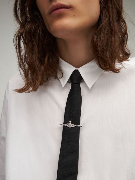 Krištáľová kravata Vivienne Westwood strieborná