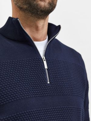 Pull col roulé Selected Homme bleu