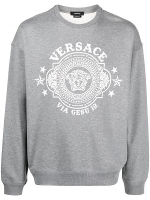 Sweatshirt aus baumwoll mit print Versace grau
