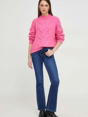 Vuneni pulover Answear Lab ružičasta