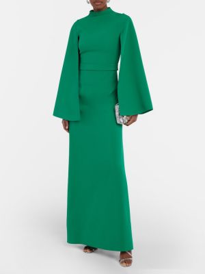 Robe longue en crêpe Safiyaa vert