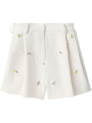Kratke hlače s cvetličnim vzorcem iz tvida Pushbutton bela