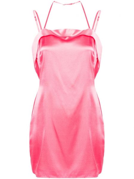 Σατέν κοκτέιλ φόρεμα Cult Gaia ροζ