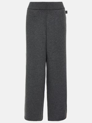 Pantaloni culottes din cașmir tricotate Loewe gri