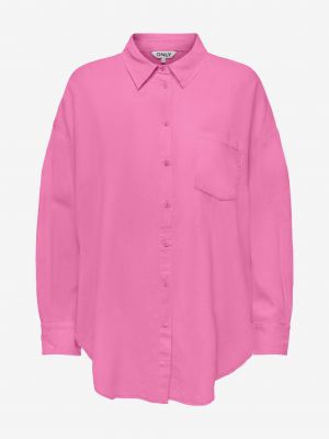 Lniana koszula Only różowa