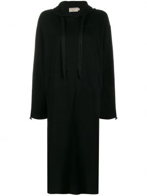 Свитер платье с капюшоном Maison Kitsuné, черный