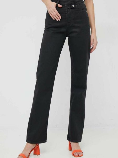 Proste jeansy z wysoką talią Calvin Klein Jeans czarne