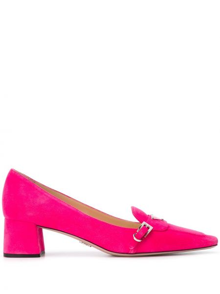 Лоферы на каблуке Prada, розовый