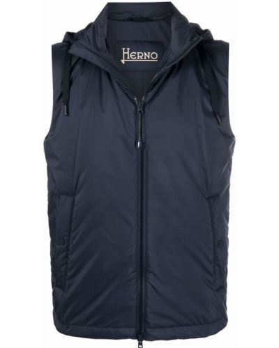 Hette zip vest Herno blå