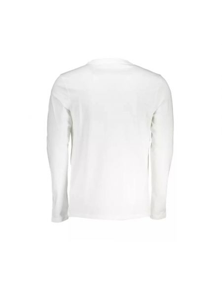 Camiseta de manga larga de algodón Hugo Boss blanco