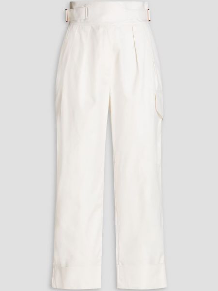 Укороченные брюки прямого кроя из хлопкового твила See By Chloé белый