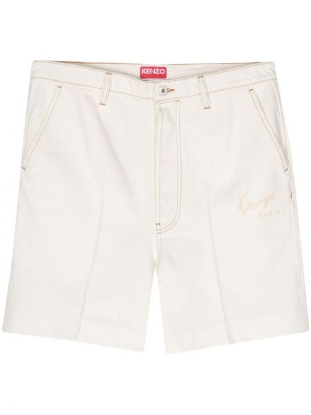 Pantaloni scurți din denim Kenzo alb