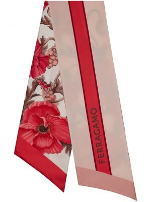 Sciarpa di seta a fiori con stampa Ferragamo