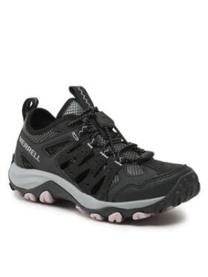 Športové kožené semišové trekingové sandále Merrell - čierna