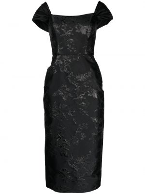 Μίντι φόρεμα ζακάρ Amsale μαύρο