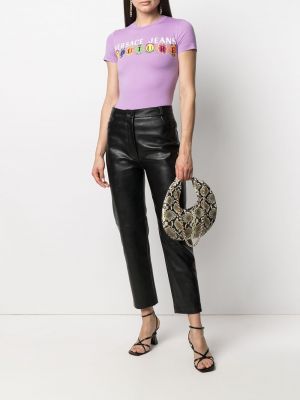 Camiseta con estampado Versace Jeans Couture violeta