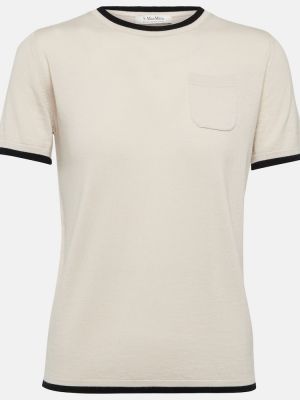 Вълнена тениска 's Max Mara бяло