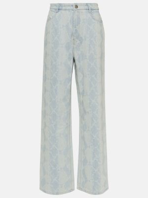 Voľné džínsy so vzorom hadej kože Dion Lee modrá