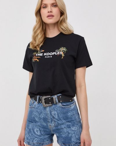 The Kooples pamut póló fekete