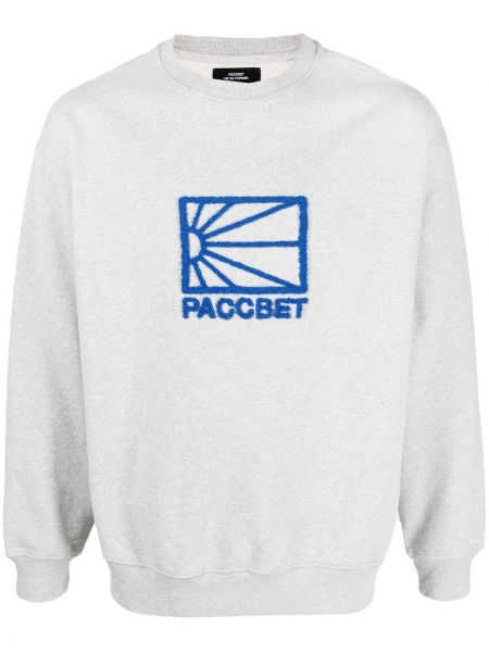 Sweat brodé en coton Paccbet gris