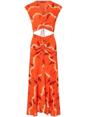 Batikované šaty bez rukávov s potlačou Altuzarra oranžová