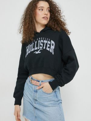 Bluza s kapuco Hollister Co. črna