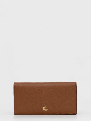 Portfel skórzany z kieszeniami slim fit Ralph Lauren brązowy