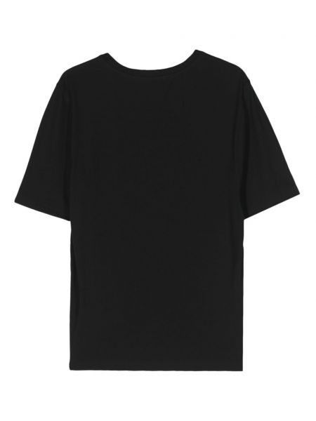 Kokvilnas t-krekls ar apaļu kakla izgriezumu Lardini melns