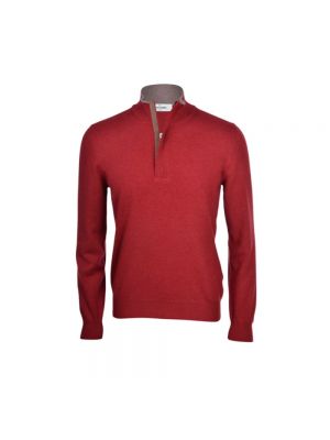 Woll strickpullover mit reißverschluss Gran Sasso rot