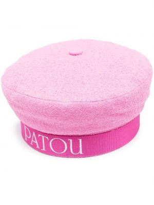 Čepice s výšivkou Patou růžový