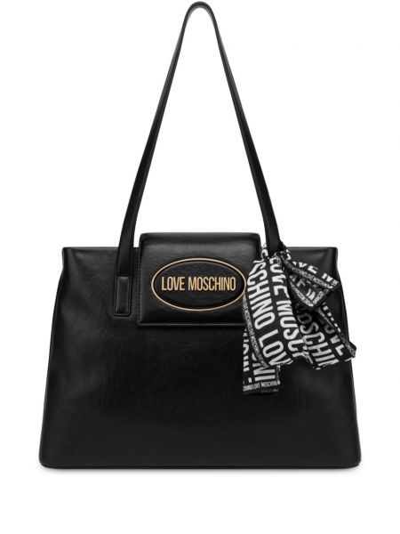 Imiteret læder læder shopping bag Love Moschino sort