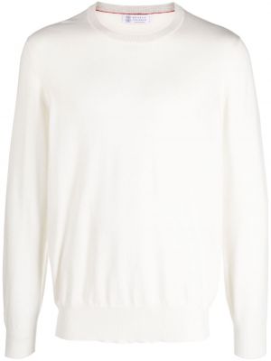 Кашмирен пуловер Brunello Cucinelli бяло