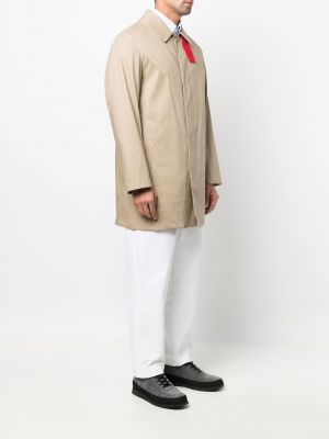 Kostkovaný bavlněný krátký kabát Mackintosh hnědý